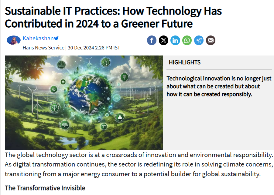 Sustainable IT Practices: How Technology Has Contributed in 2024 to a Greener Future