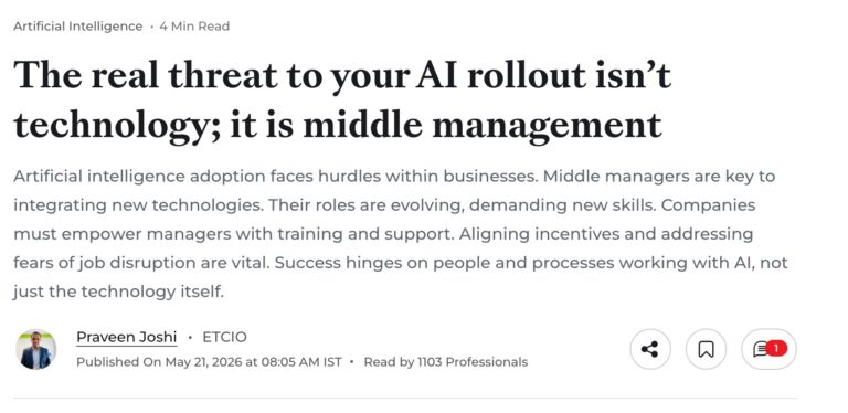 The real threat to your AI rollout isn’t technology; it is middle management