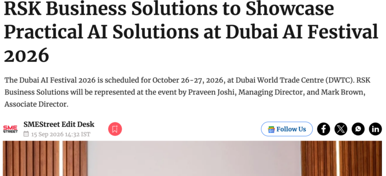 RSK Business Solutions to Showcase Practical AI Solutions at Dubai AI Festival 2026